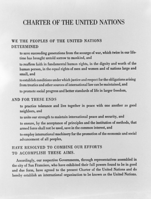 70° anniversario Carta delle Nazioni Unite – convegno
