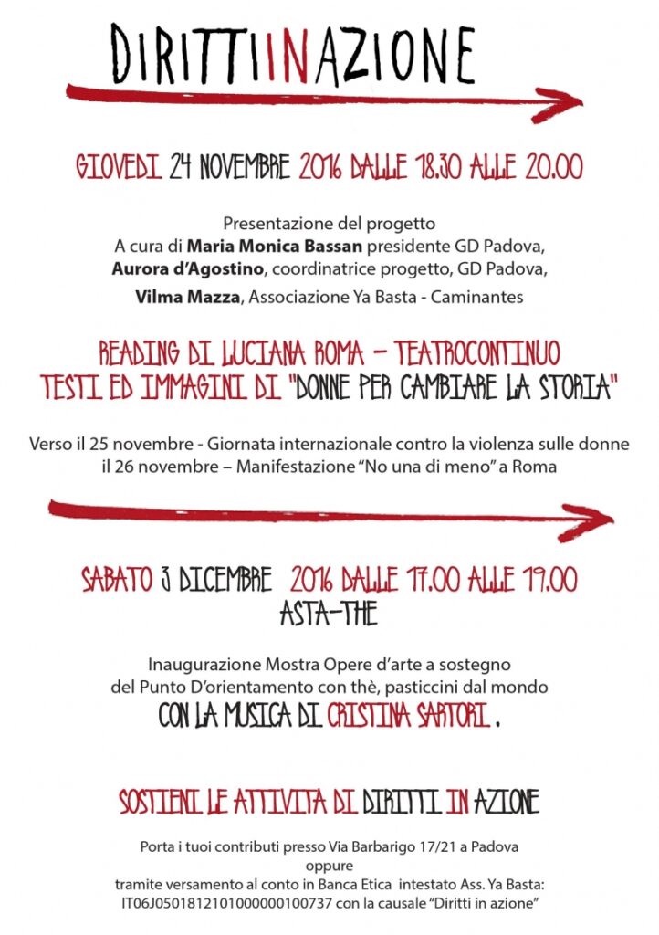 Prime iniziative nel progetto Diritti in Azione