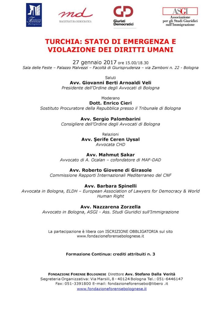 Turchia: Stato di Emergenza e violazione dei diritti umani – convegno