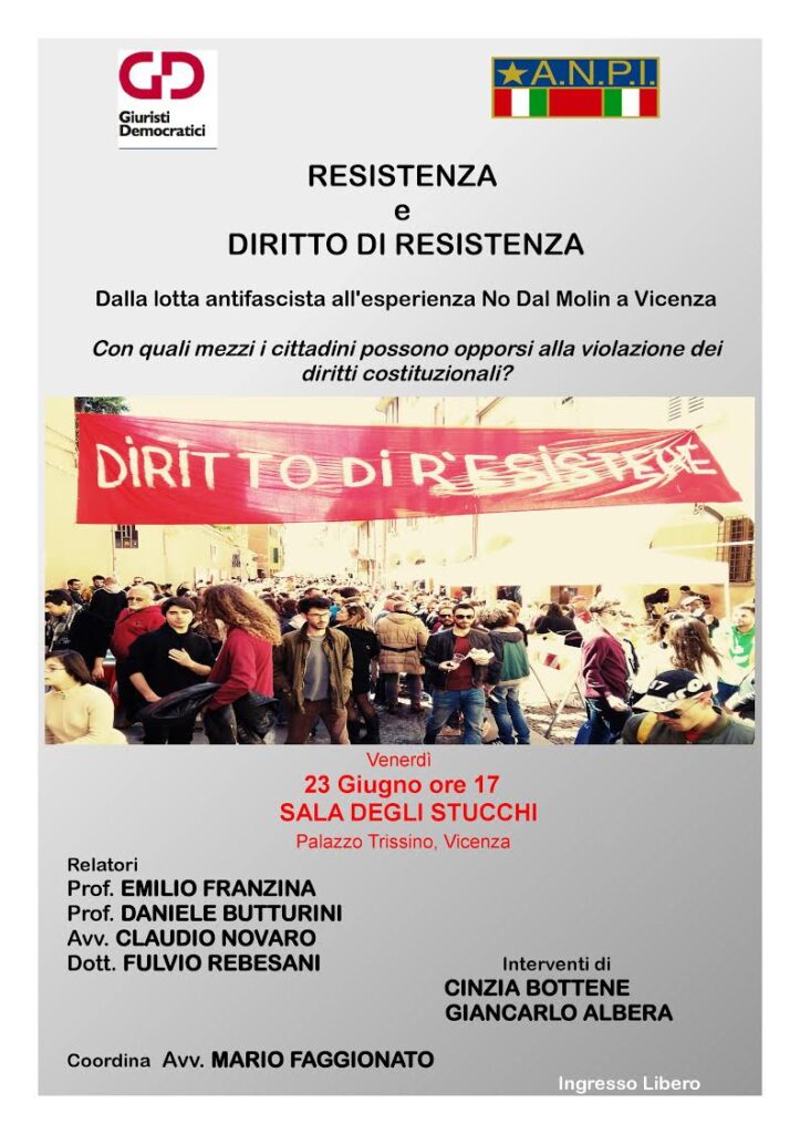 Resistenza e diritto di resistenza – convegno