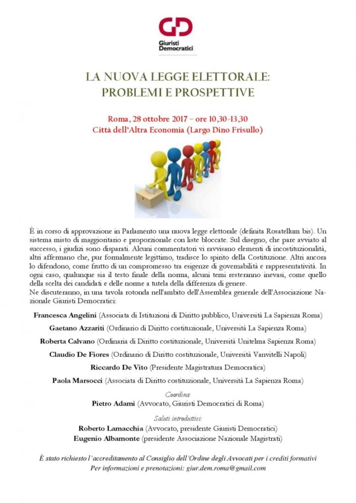 Nuova legge elettorale – convegno