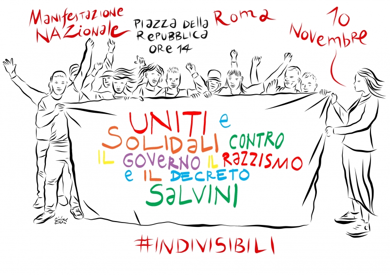 I G.D. aderiscono alla manifestazione del 10.11 p.v., ore 14 a Roma, “Uniti/e e solidali contro il governo, il razzismo e il decreto Salvini”