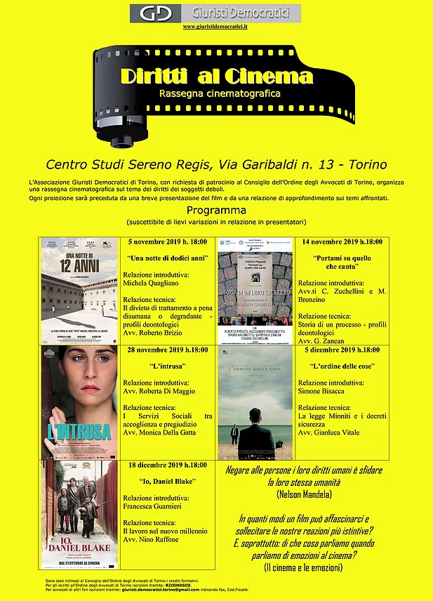 Anche a Torino la rassegna cinematografica “Diritti al cinema”