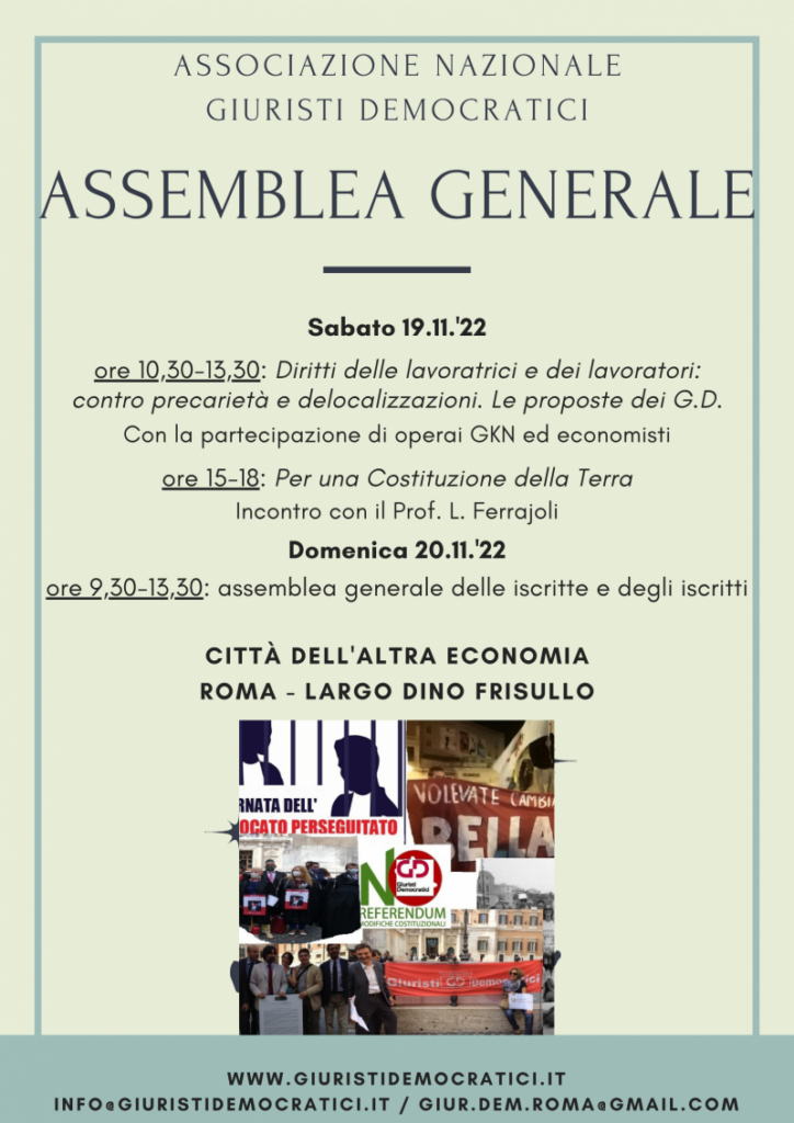 ASSEMBLEA GENERALE G.D., ROMA, 19-20 NOVEMBRE 2022