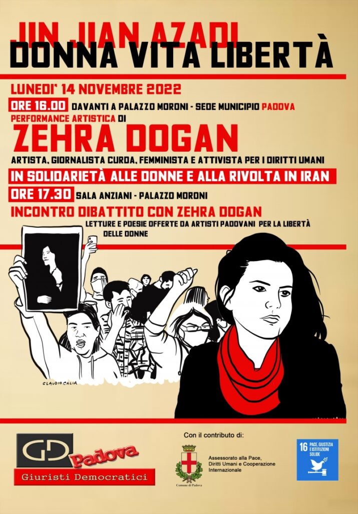 Padova, lun. 14.11, ore 16: JIN JIYAN AZADI – donna vita libertà