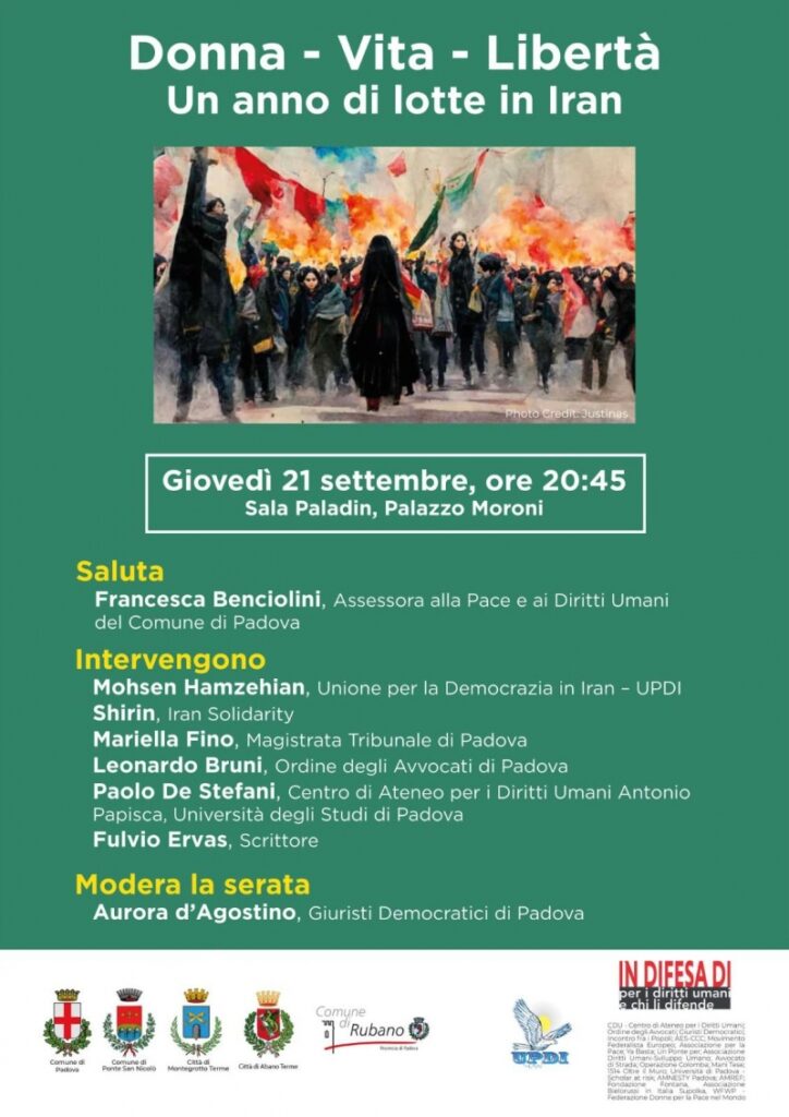 Donna – Vita – Libertà. Un anno di lotte in Iran. Convegno a Padova il 21 settembre