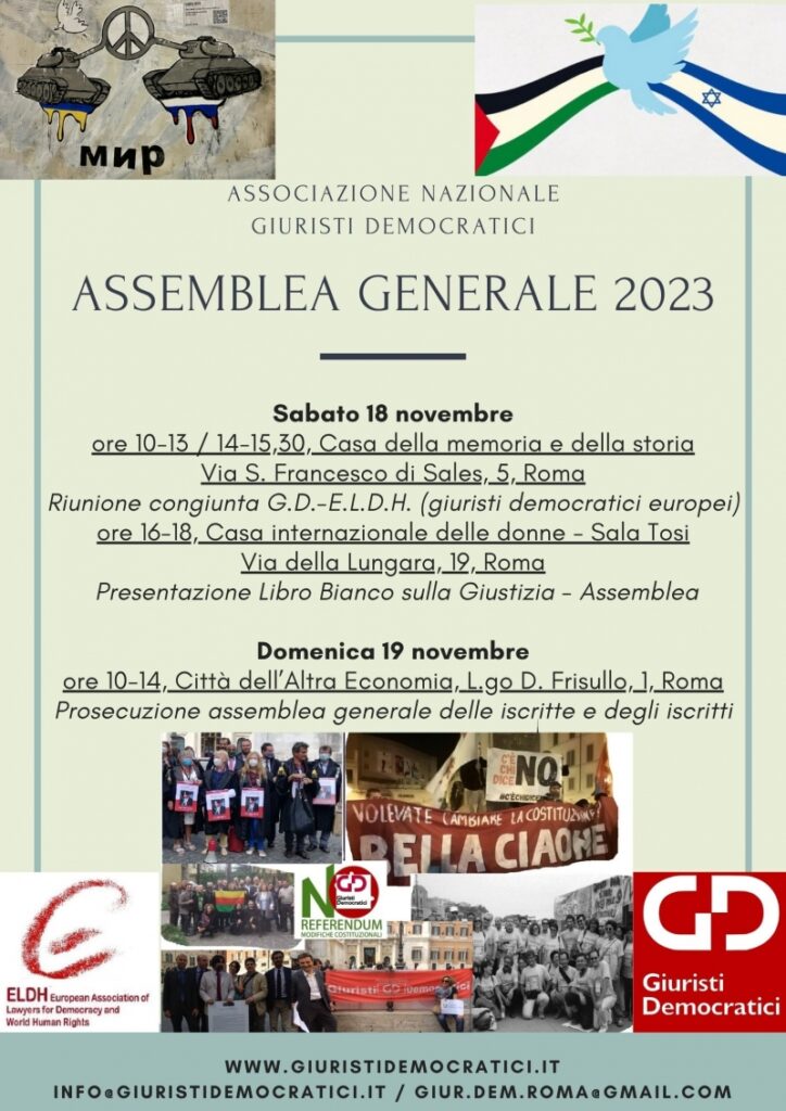 ASSEMBLEA GENERALE G.D., ROMA, 18-19 NOVEMBRE 2023