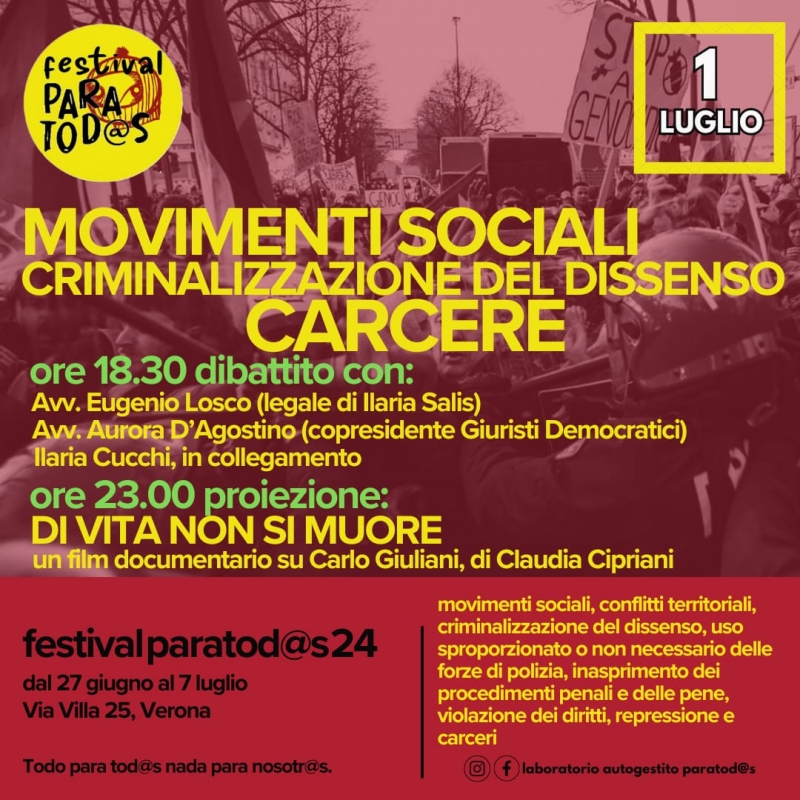 contro il ddl sicurezza e la penalizzazione dei movimenti sociali