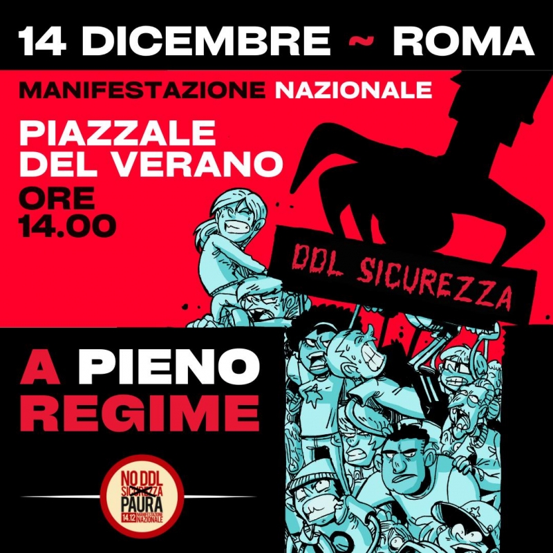 DDL Sicurezza/Paura, verso la manifestazione nazionale del 14 dicembre: diritto penale dell’amico e destra eversiva