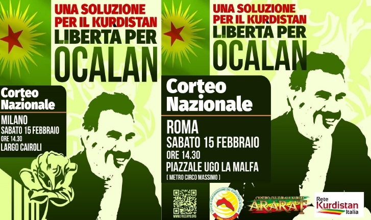 TPP con la Rojava e manifestazioni 15 febbraio per la libertà di Ocalan