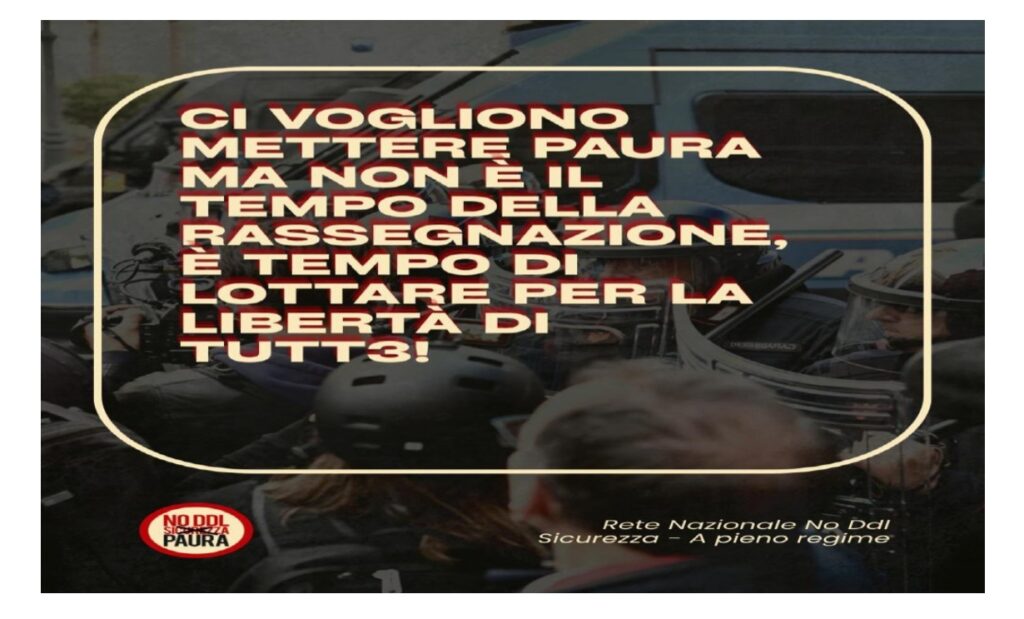 Comunicato della Rete No DDL Sicurezza – A pieno regime
