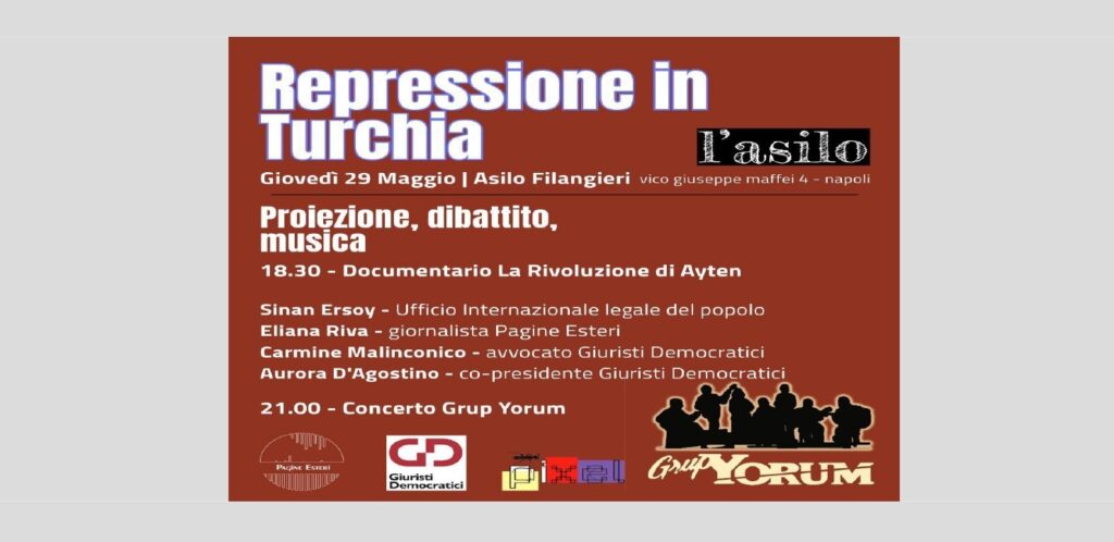 Napoli 29 maggio 2025 – Repressione in Turchia