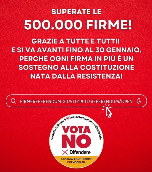 500mila firme: traguardo raggiunto e superato, non fermiamoci!