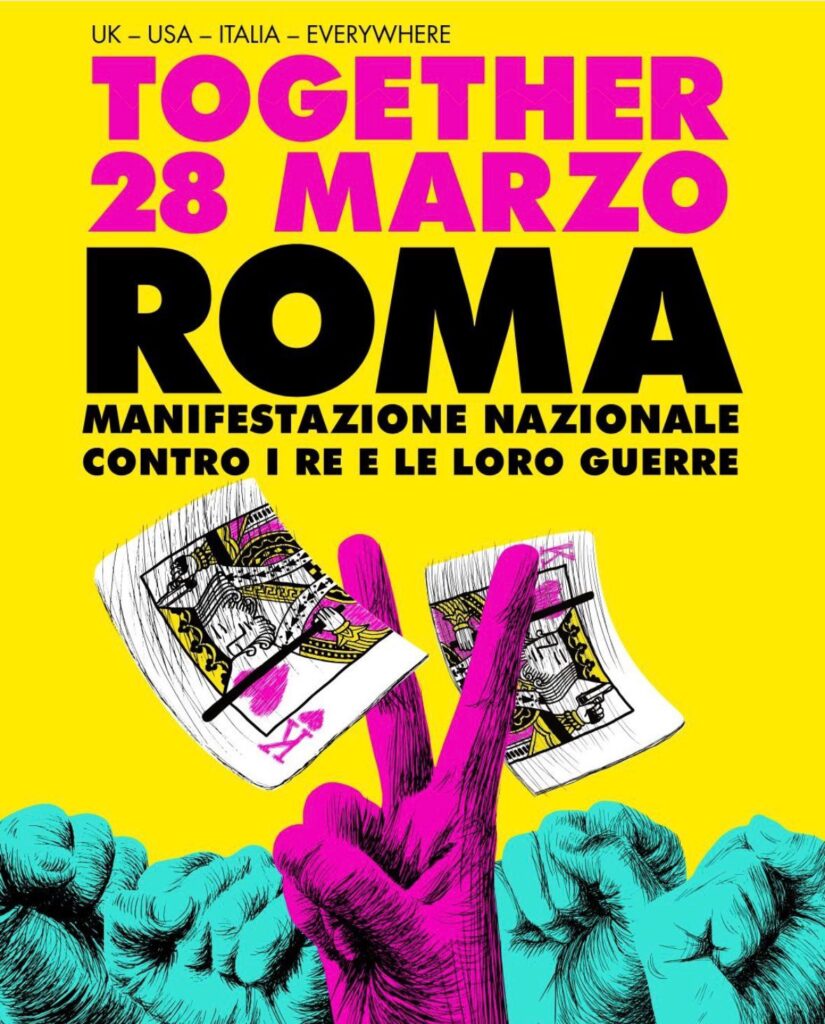 CONTRO I RE E LE LORO GUERRE, ANCHE I GIURISTI DEMOCRATICI IN PIAZZA SABATO 28 MARZO